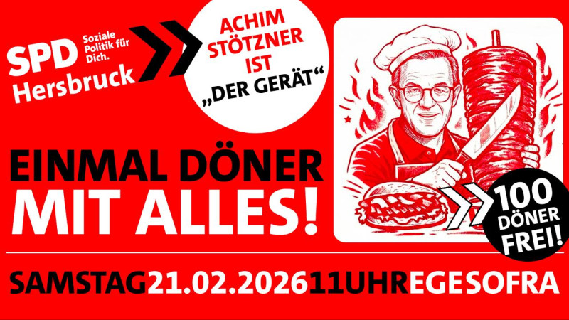 Stilisiertes Bild von Achim Stötzner am Dönerspieß